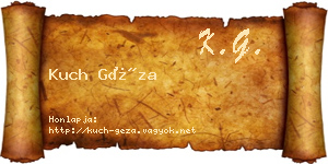 Kuch Géza névjegykártya